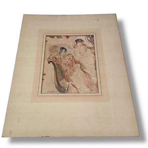 Vtg Berthe Morisot Young Woman Dreaming Portrait Study of Jeanne Pontillon Print - Picture 1 of 9